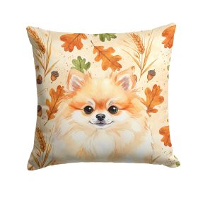 Pomeranian Heirloom Fall Throw Pillow Decorative Indoor Outdoor Accent Cushion for Couch, Bed or Patio, 14Hx14W