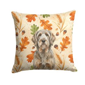 Grizzle and Tan Otterhound Heirloom Fall Throw Pillow Decorative Indoor Outdoor Accent Cushion for Couch, Bed or Patio, 14Hx14W