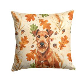 Irish Terrier Heirloom Fall Throw Pillow Decorative Indoor Outdoor Accent Cushion for Couch, Bed or Patio, 14Hx14W
