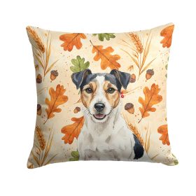 Parson Russell Terrier Heirloom Fall Throw Pillow Decorative Indoor Outdoor Accent Cushion for Couch, Bed or Patio, 14Hx14W