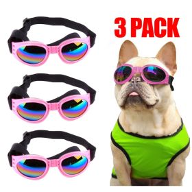 Pet Sunglasses Dog Cat Windproof Glasses Accessories Goggles Small Medium Dog Sun Visor Eye Wear Glasses UV Dust Fog Protection With Adjustable S (Option: Pink)