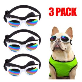 Pet Sunglasses Dog Cat Windproof Glasses Accessories Goggles Small Medium Dog Sun Visor Eye Wear Glasses UV Dust Fog Protection With Adjustable S (Option: 3PCS)
